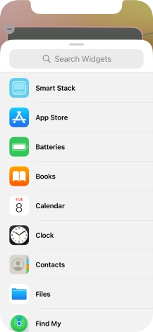 Press the required widget. Press the required widget.