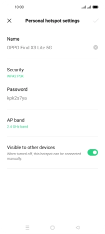 Press Name and key in the required name for the Wi-Fi hotspot.