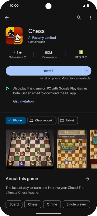 Press Install and follow the instructions on the screen to install the app. Press Install and follow the instructions on the screen to install the app.