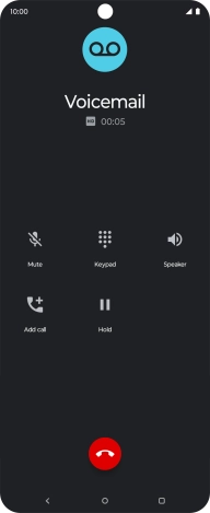 Press the end call icon. Press the end call icon.