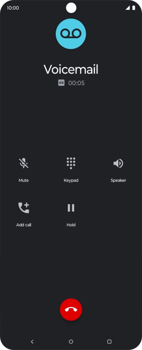Press the end call icon. Press the end call icon.