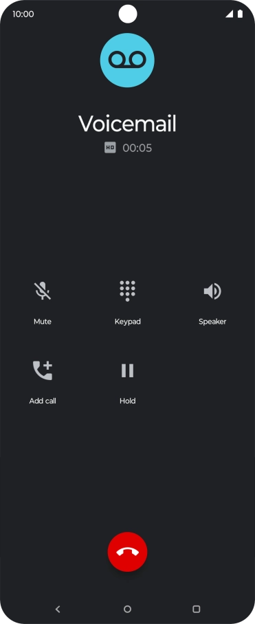 Press the end call icon. Press the end call icon.