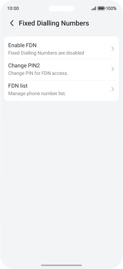 Press Enable FDN. Press Enable FDN.