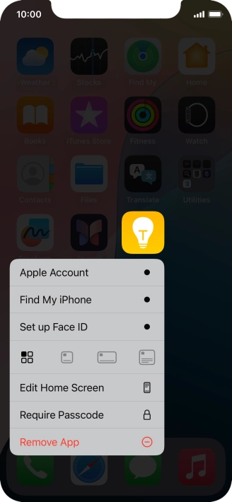 Press Remove App.