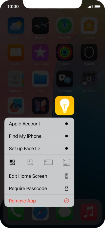 Press Remove App.
