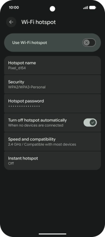 Press Hotspot name.