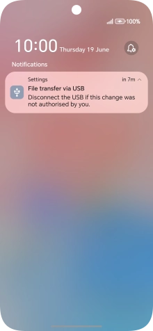 Press the USB icon. Press the USB icon.