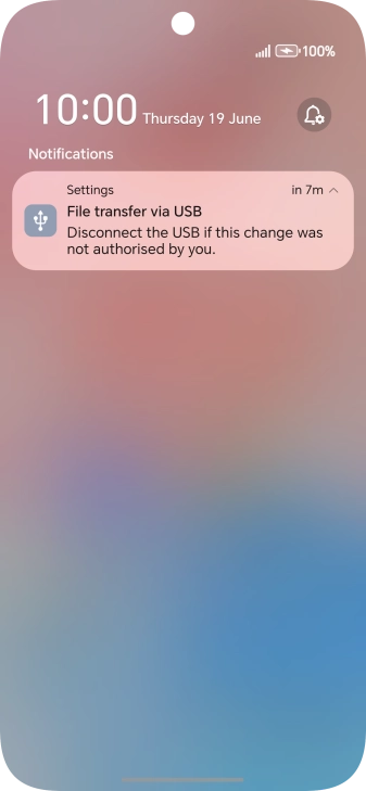 Press the USB icon. Press the USB icon.