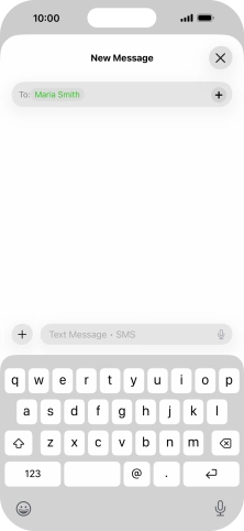 Press the text input field and write the text for your text message. Press the text input field and write the text for your text message.