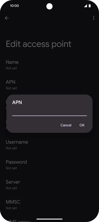 Key in wap.vodafone.co.uk and press OK. Key in wap.vodafone.co.uk and press OK.
