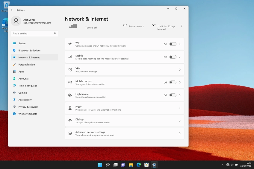 Click Advanced network settings. Click Advanced network settings.
