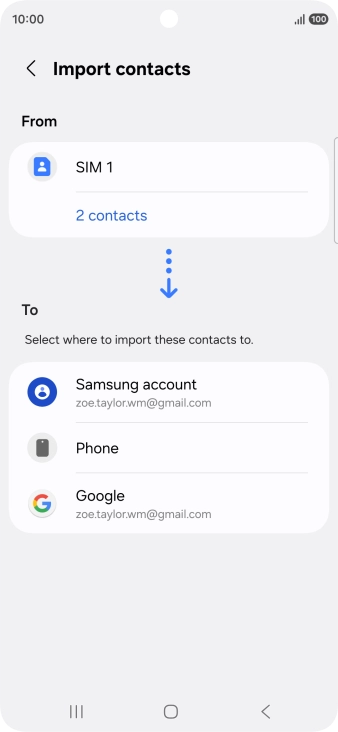 Press the required Google account. Press the required Google account.