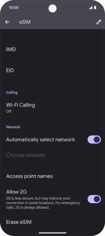 Press Erase eSIM.