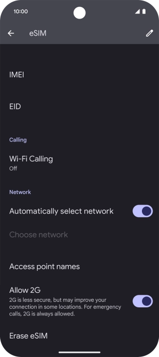 Press Erase eSIM.