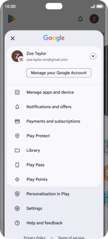 Press Manage apps and device.
