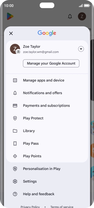 Press Manage apps and device.