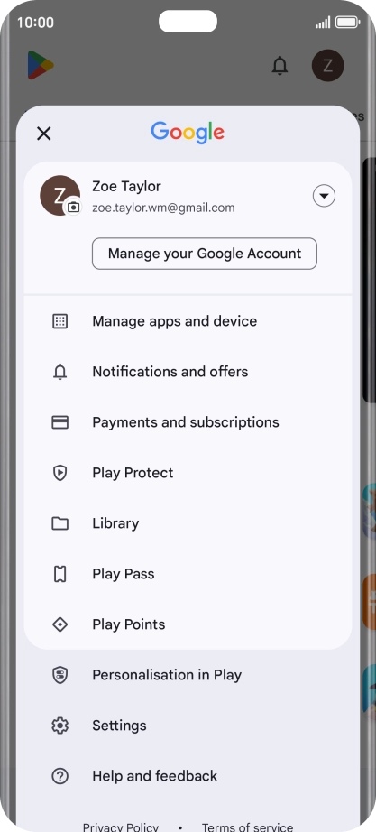 Press Manage apps and device.