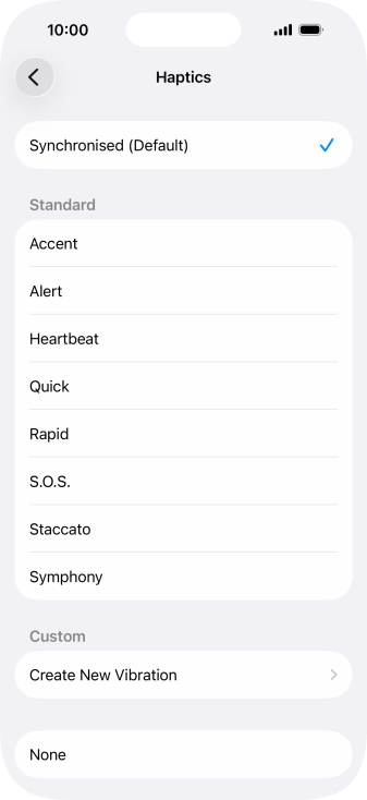Press the required setting to turn on the function. Press the required setting to turn on the function.