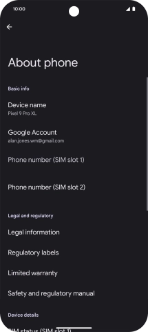 Press About phone.