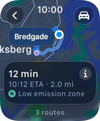 Press the transport type icon. Press the transport type icon.