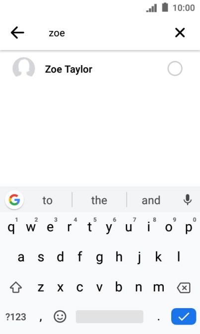 Key in the first letters of the recipient's name and press the required contact. Key in the first letters of the recipient's name and press the required contact.