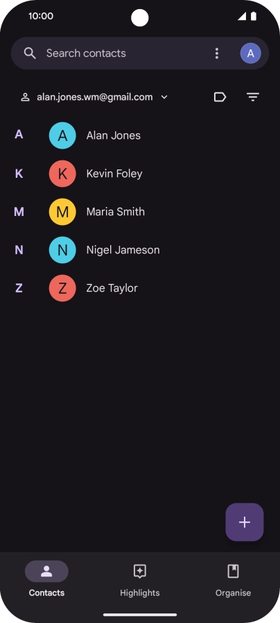 Press the new contact icon.