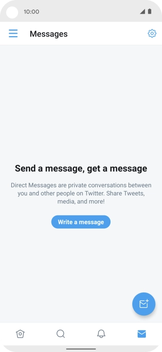 Press the new message icon. Press the new message icon.