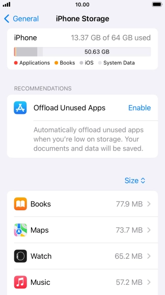 Press the required app.