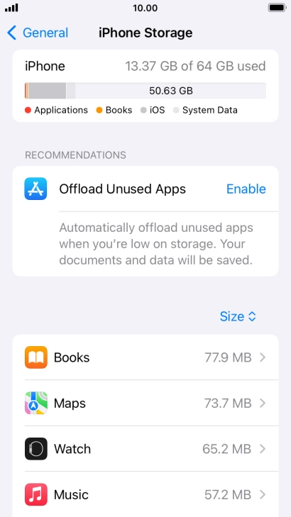 Press the required app.