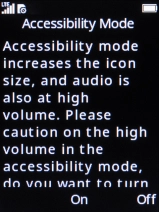 Select the required setting. Select the required setting.