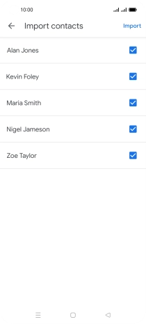 Press the fields next to the required contacts. Press the fields next to the required contacts.