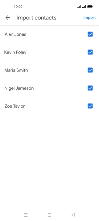 Press the fields next to the required contacts. Press the fields next to the required contacts.