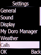 Select Calls and press the Left selection key. Select Calls and press the Left selection key.