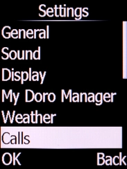 Select Calls and press the Left selection key. Select Calls and press the Left selection key.