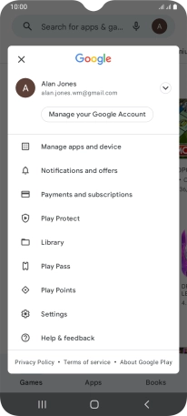Press Manage apps and device. Press Manage apps and device.