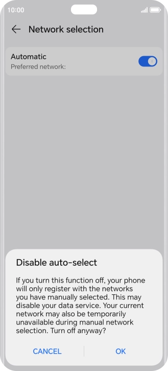 Press OK and your phone will search for networks. Press OK and your phone will search for networks.