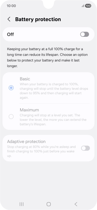 Press the indicator to turn the function on or off.