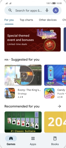 Press the search field. Press the search field.