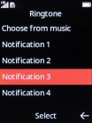 Highlight the different message tones to hear them. Highlight the different message tones to hear them.