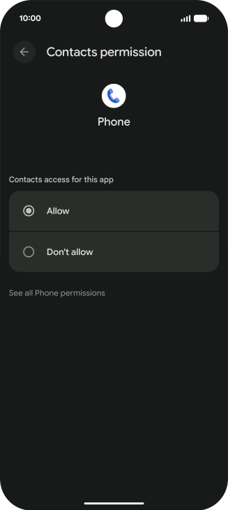 Press the required setting. Press the required setting.