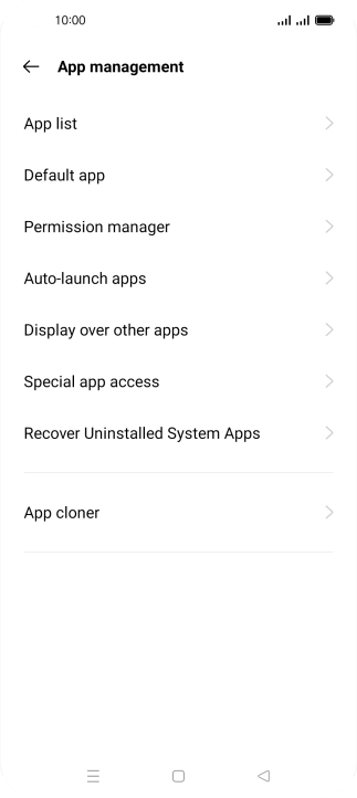 Press Permission manager.