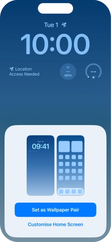 To use the same colour theme on the home screen, press Set as Wallpaper Pair. To use the same colour theme on the home screen, press Set as Wallpaper Pair.