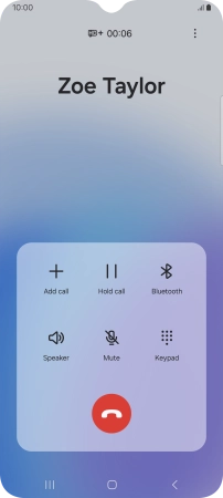 Press the end call icon. Press the end call icon.