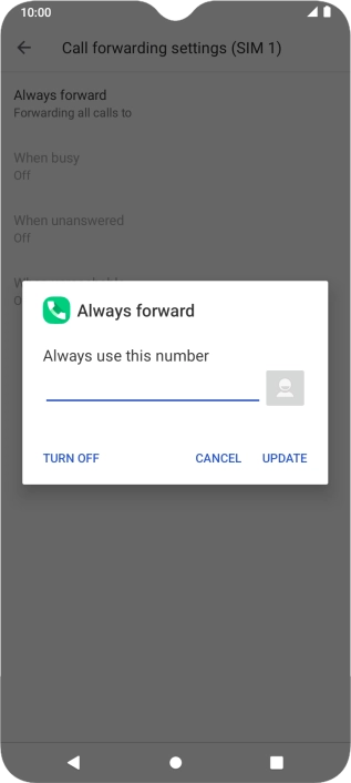 Press TURN OFF. Press TURN OFF.