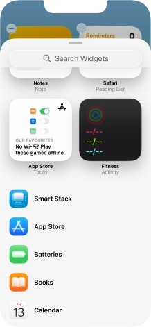 Press the required widget.