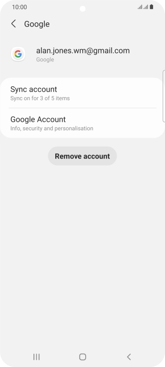 Press Sync account.