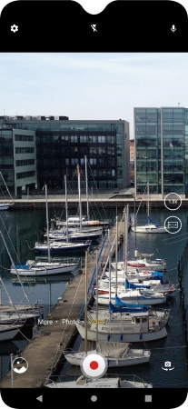 If the video recorder is turned on, press the camera icon.