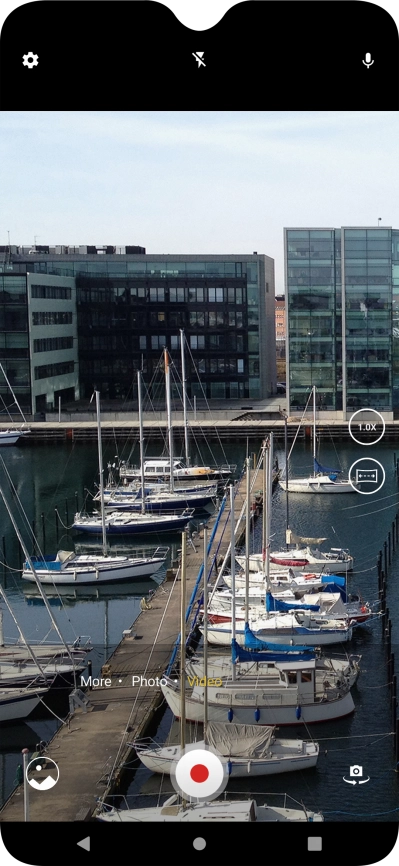 If the video recorder is turned on, press the camera icon.