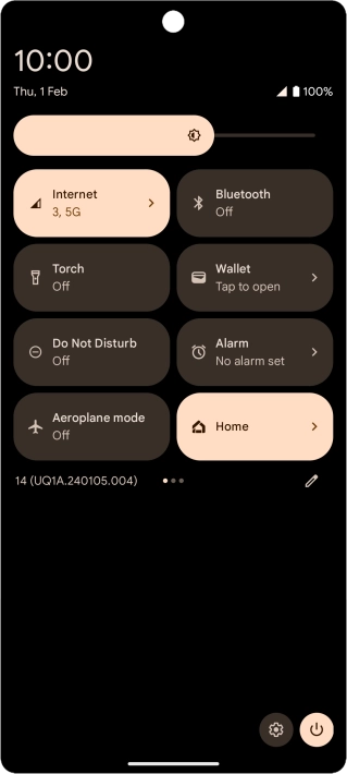 Press the settings icon.