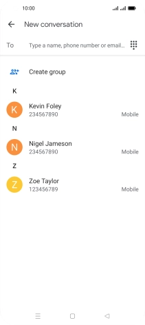 Press the search field and key in the first letters of the recipient's name. Press the search field and key in the first letters of the recipient's name.